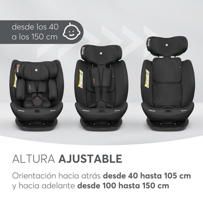 KikkaBoo i-EXPLORE 2 i-Size turvatool 40–150 cm, ilma ISOFIXita, must