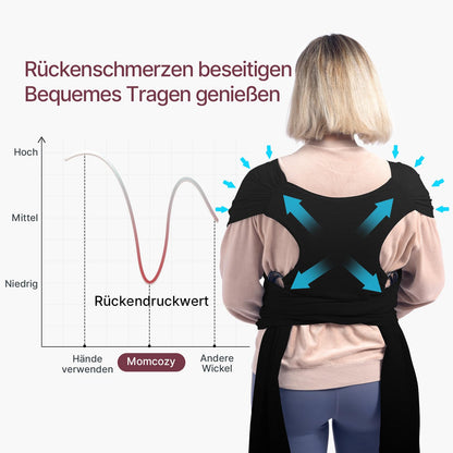 Momcozy elastne beebikandelina, must, 3,6-15 kg