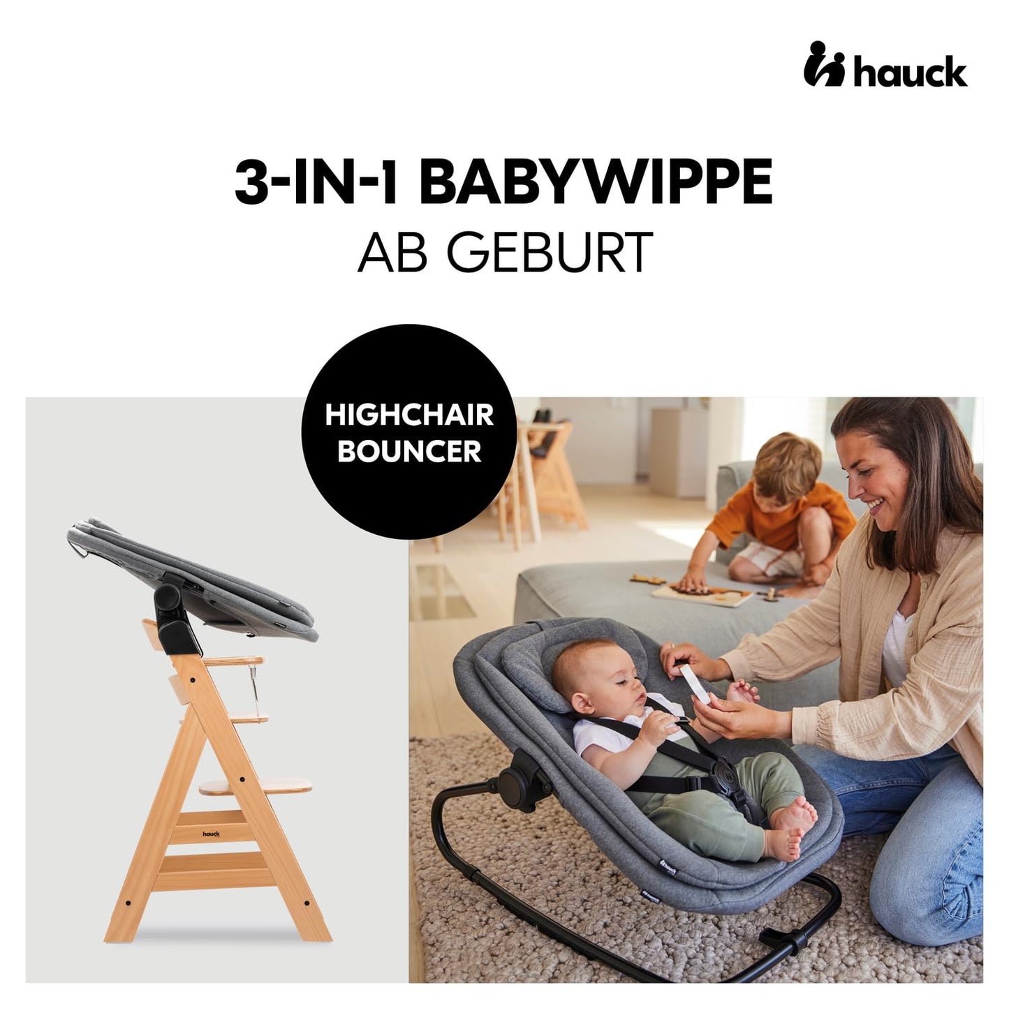 hauck Highchair Bouncer Eco beebikiik Hauck Alpha+ ning Beta+ söögitoolile