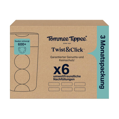 Tommee Tippee Twist & Click täitekile 6 tk, 10,5 m, kassettidele