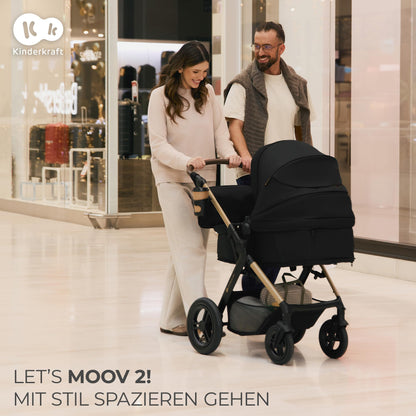 Kinderkraft MOOV 2 XL AIR 3-in-1 vankrikomplekt kuni 27 kg, must