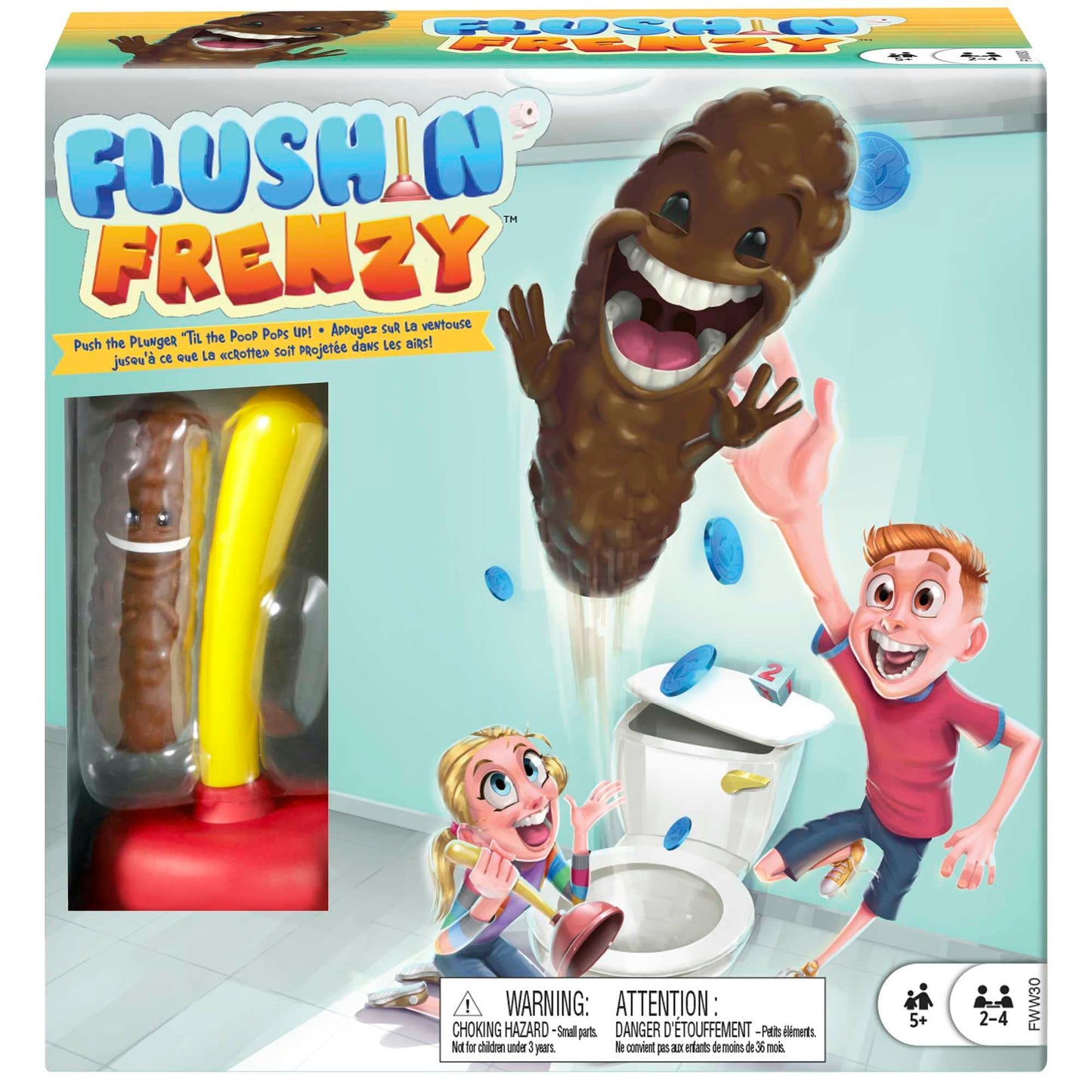Flushin' Frenzy lõbus pere lauamäng WC ja torupumbaga, 2–4 mängijale (FWW30)