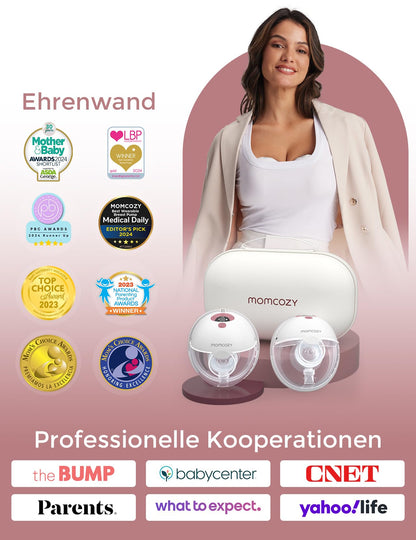 Momcozy M5 elektriline rinnapump, 2 tk, punane, äpiga juhitav