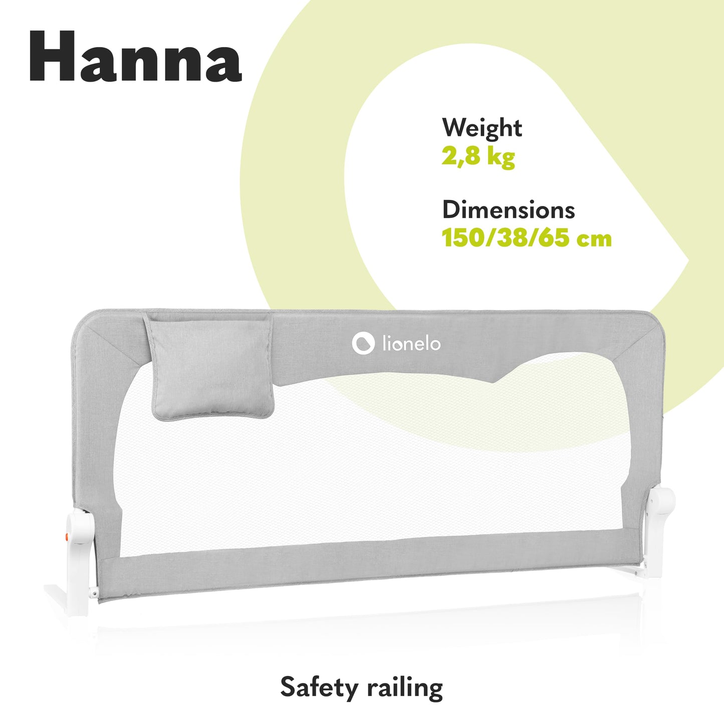 Lionelo Hanna voodipiire 150 × 66 cm, hall
