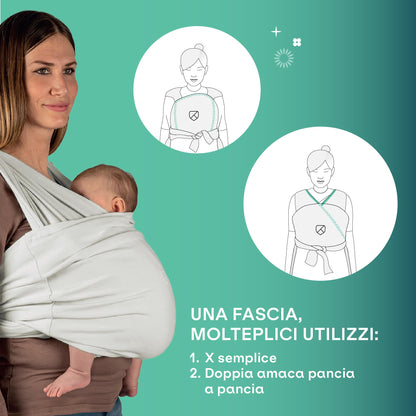 Koala Babycare Cuddle Band elastne kandelina vastsündinule, kuni 15 kg, helehall