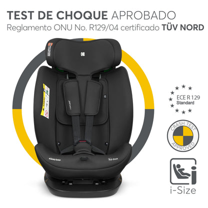 KikkaBoo i-EXPLORE 2 i-Size turvatool 40–150 cm, ilma ISOFIXita, must