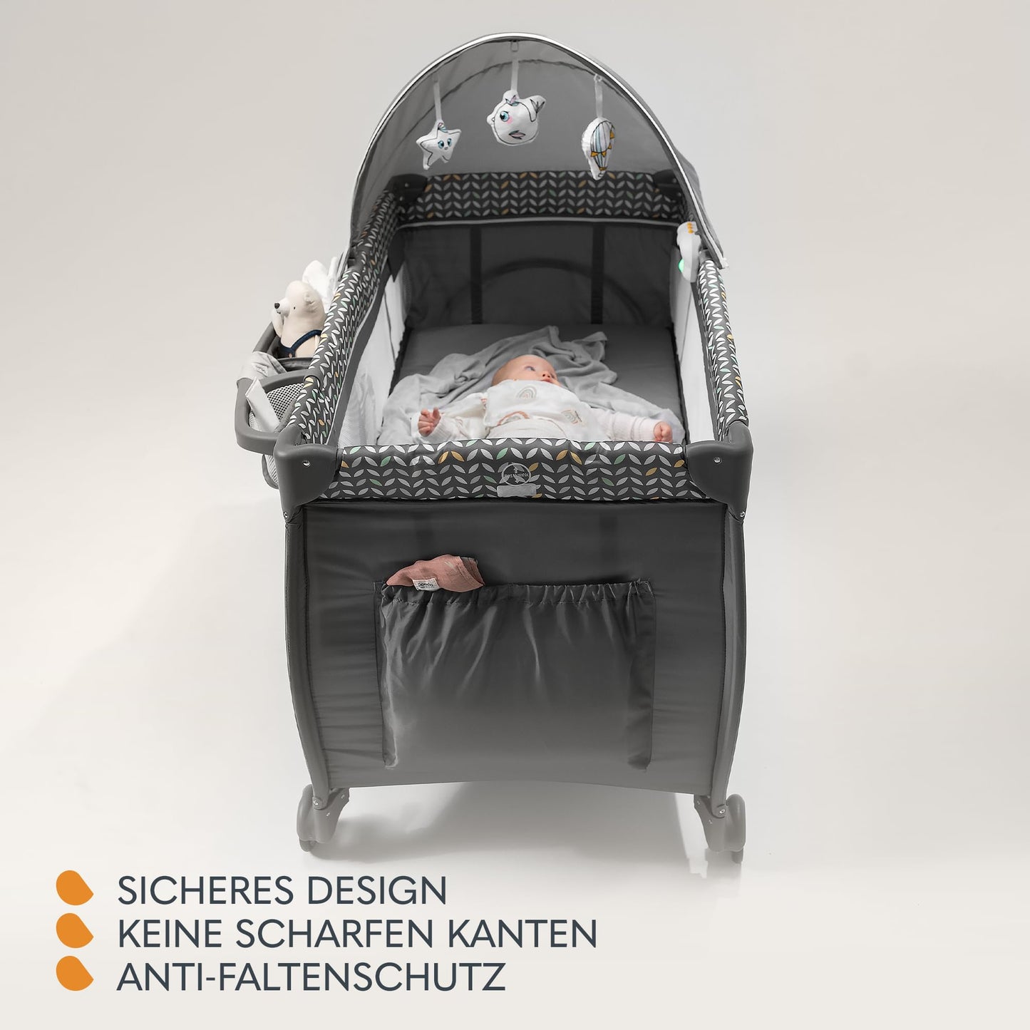 Lionelo Sven Plus 4-ühes reisivoodi beebile, Beige Latte