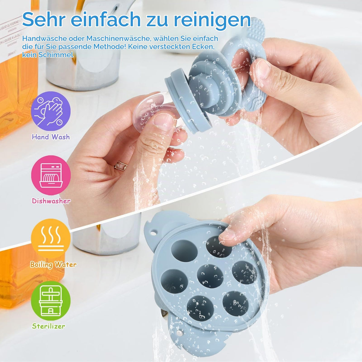 JoyPlus hedelmätutti BFS-Nipple, 3+ kk, pölynsininen (Staubblau)
