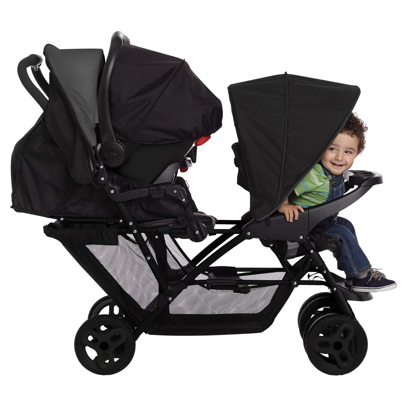 Graco Stadium Duo kahekohaline jalutuskäru Black/Grey, 0-15 kg, kokkupandav
