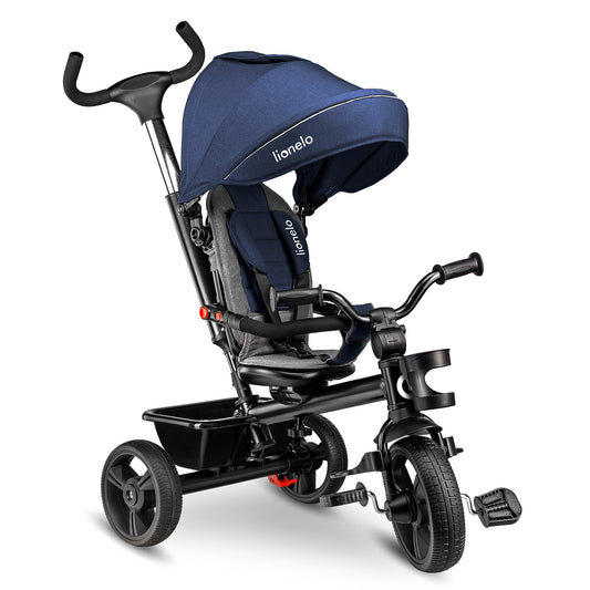 Lionelo Haari 2-in-1 kolmipyörä työntökahvalla, sininen, 18 kk – 25 kg