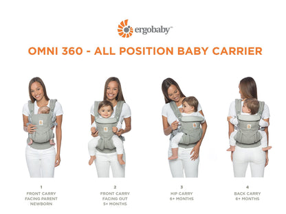 Ergobaby Omni 360 kandekott, Pure Black (0–20 kg)