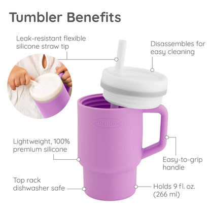 INFANTINO My 1st Tumbler minimuki 255 ml, syreeninlila, nokalla