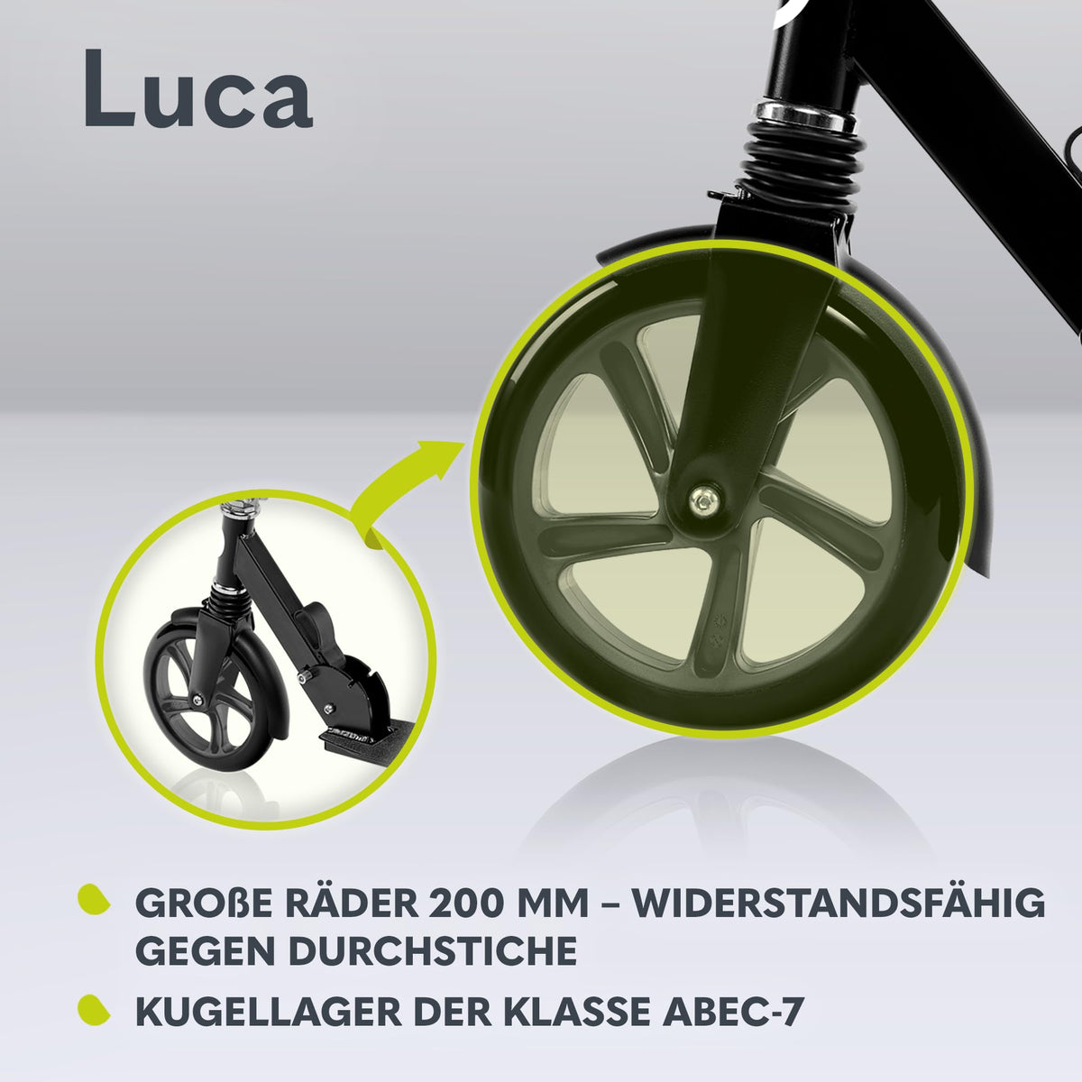 Lionelo Luca tõukeratas, kokkupandav, 200 mm PU-rattad, kuni 100 kg