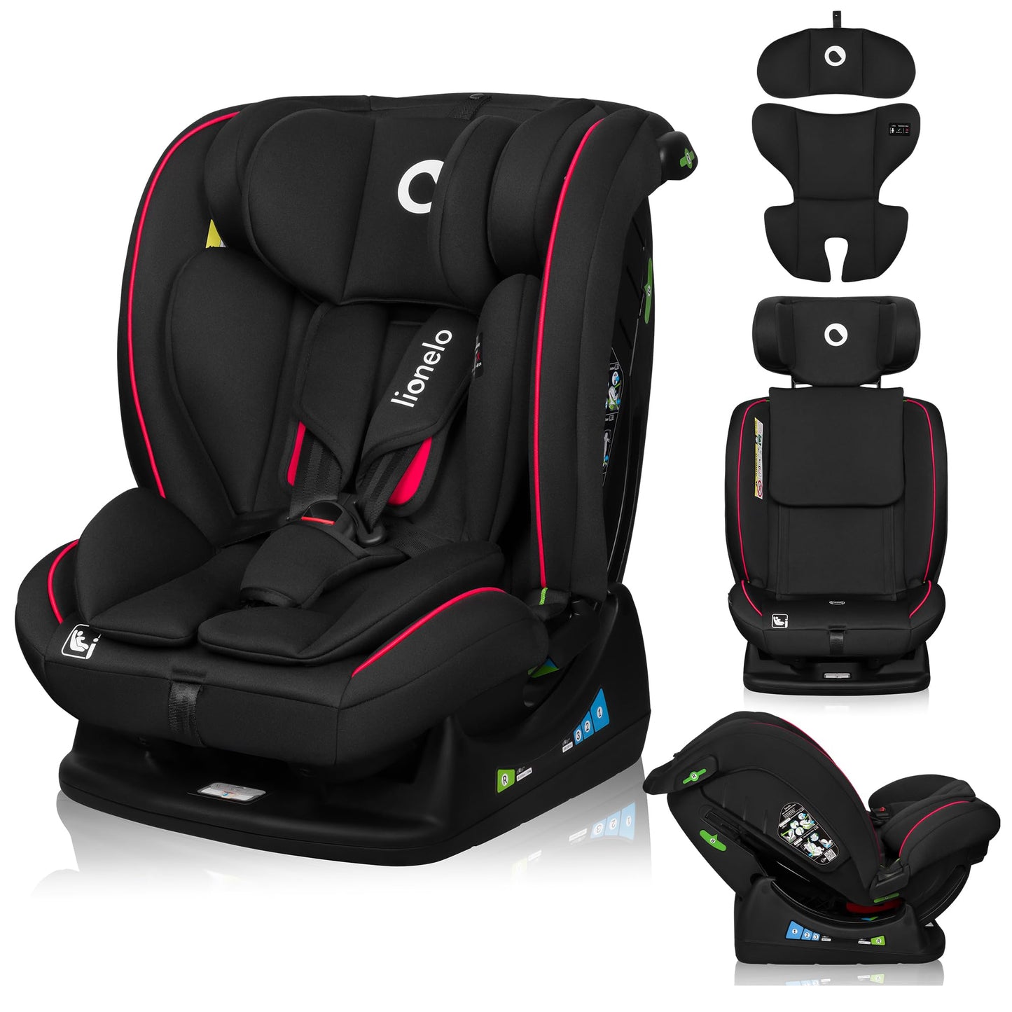 Lionelo Aart i-Size turvatool 40-150 cm, Carbon Red, turvavööga kinnitatav