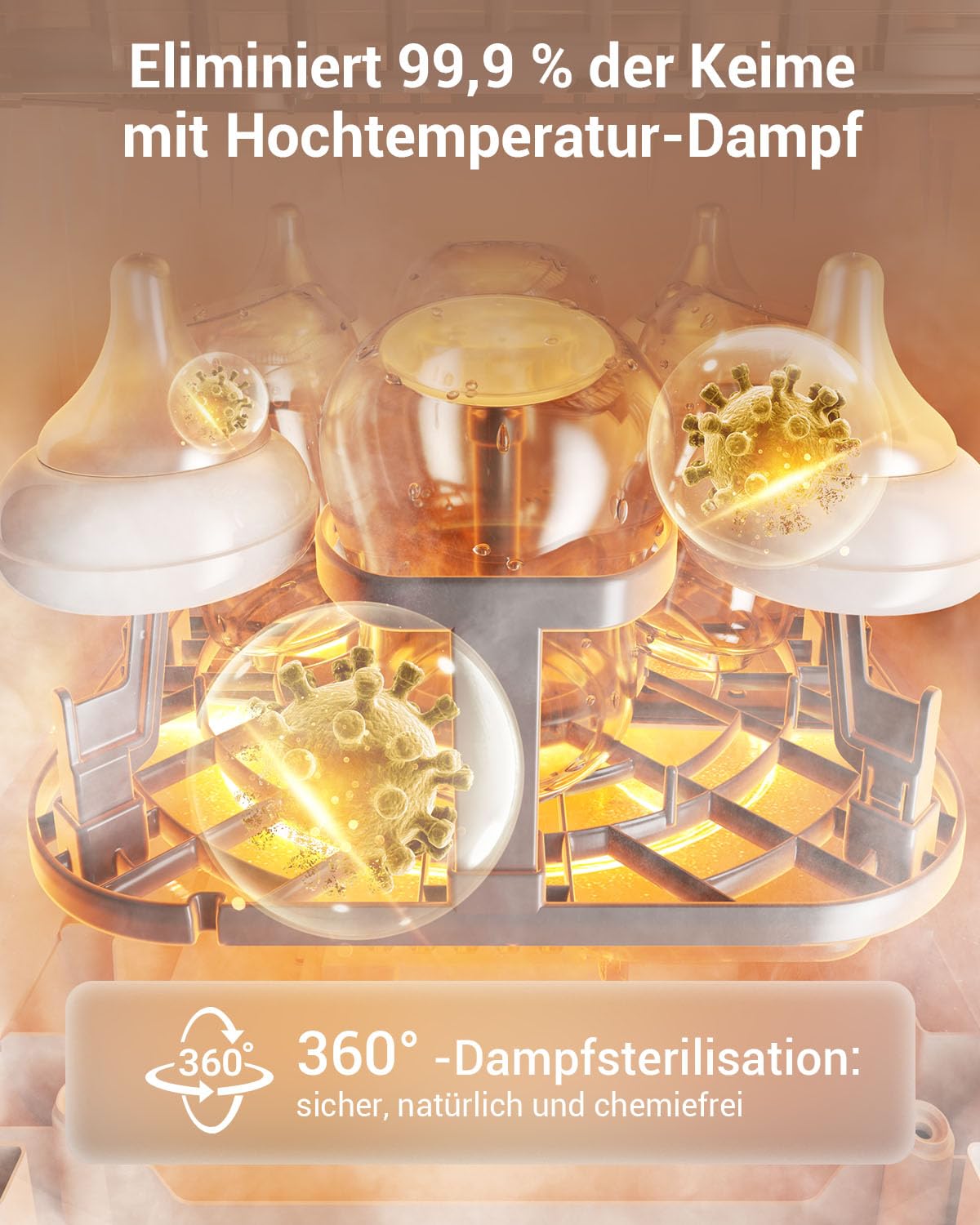 Bear Bottle Washer Pro pudelipesumasin, sterilisaator ja kuivati, 4-ühes, 90 tabletti