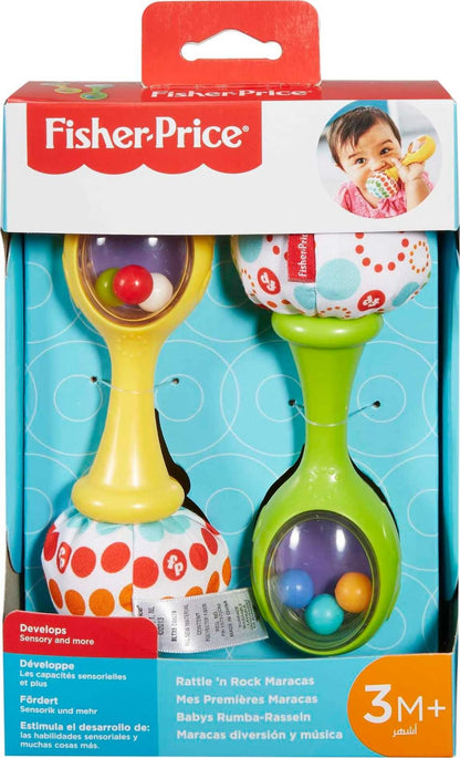 Fisher-Price Rattle ’n Rock marakad, 2-osaline kõristikomplekt beebile (3+ kuud)