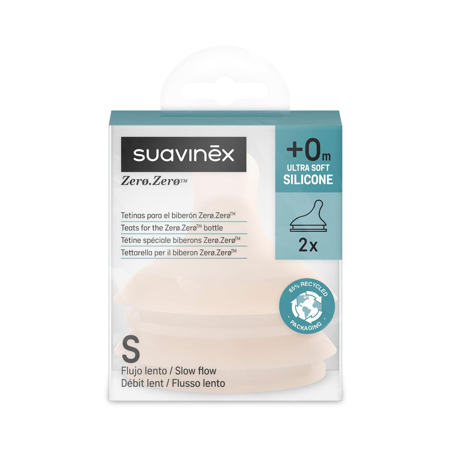 SUAVINEX Zero Zero lutiotsikute komplekt S, 2 tk, +0 k, silikoon