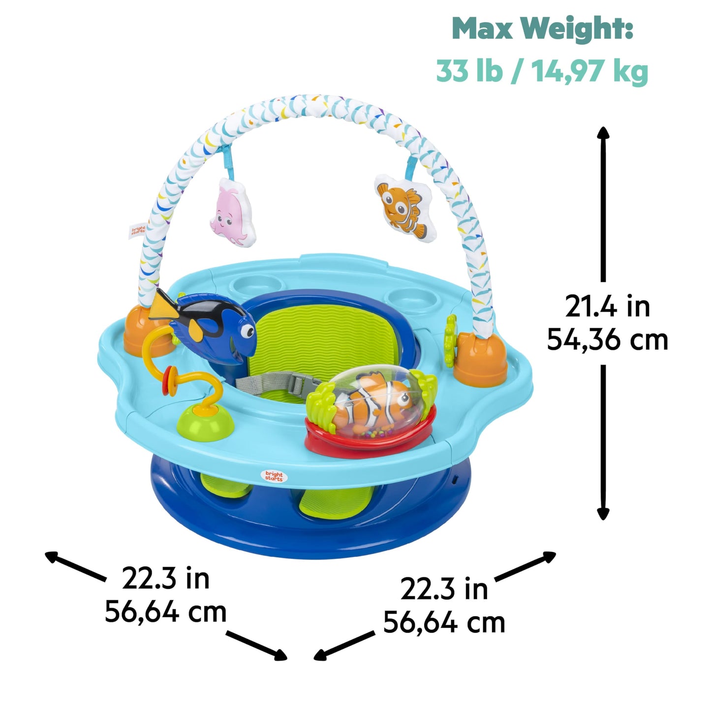 Bright Starts Disney Baby Finding Nemo 3-ühes SuperSeat iste beebile, sinine