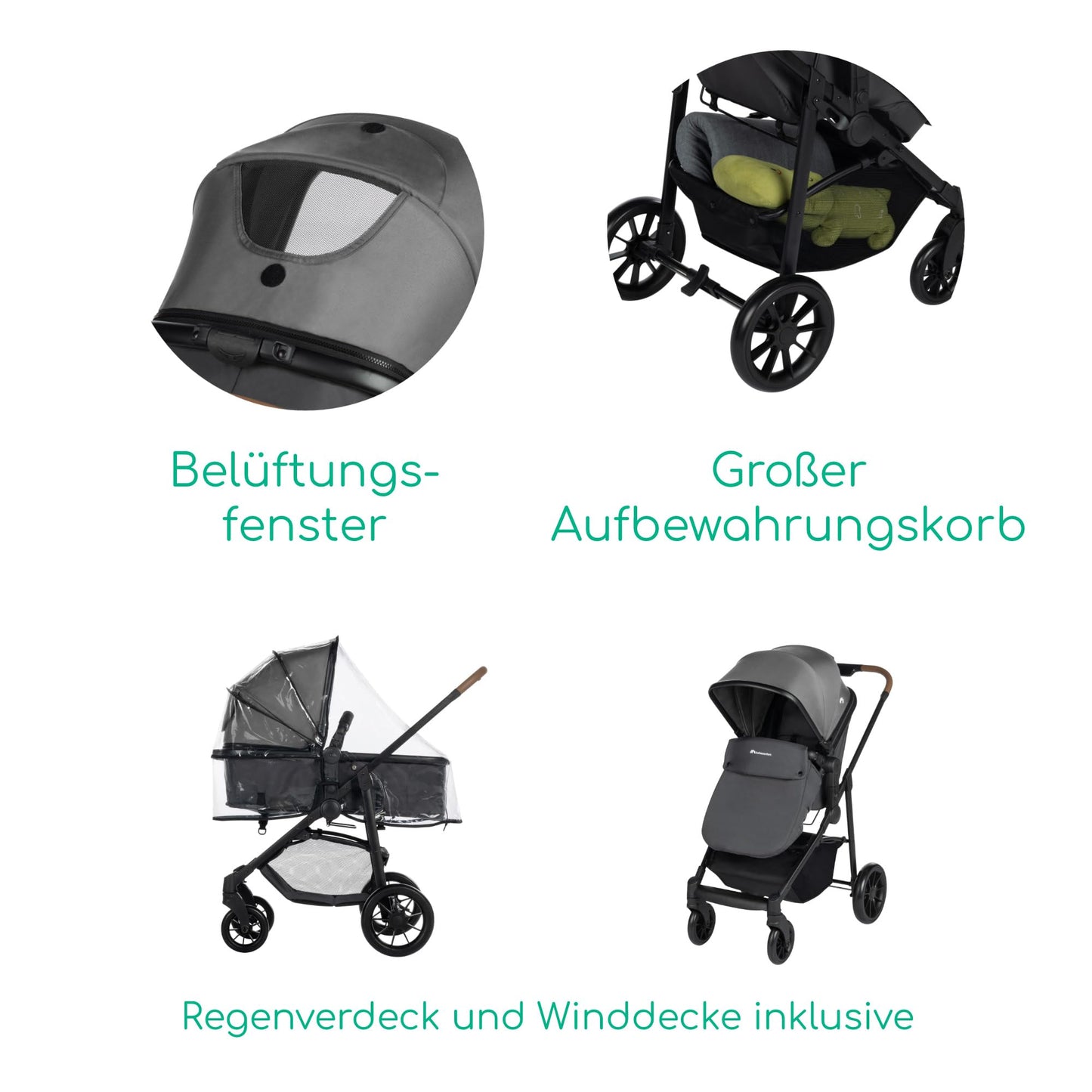 Bebeconfort Haze Trio 3-in-1 vankrikomplekt, Tinted Stone, 0–4 a, kuni 22 kg