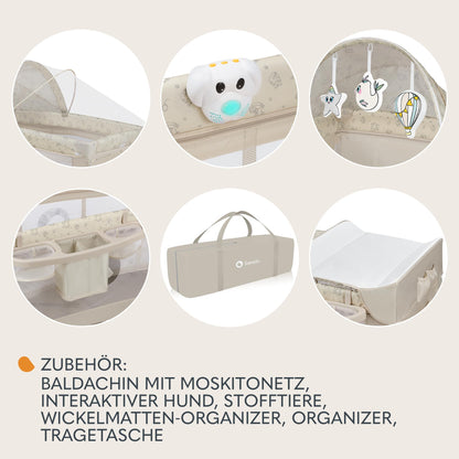 Lionelo Sven Plus 4-ühes reisivoodi beebile, Beige Latte