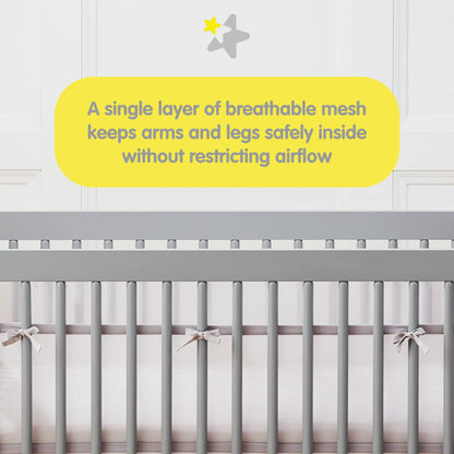 BreathableBaby võrevoodi hingav võrekaitse 2 küljele, 3 mm, valge