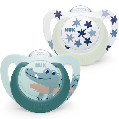 NUK Star Night & Day lutt 18-36 kuud, helendav, BPA-vaba silikoon, 2 tk
