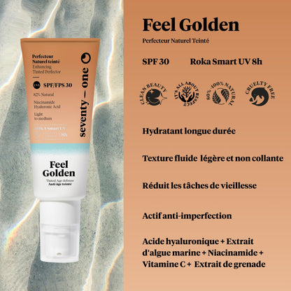 SeventyOne Percent Feel Golden SPF 30 toonitud näohoolduskreem