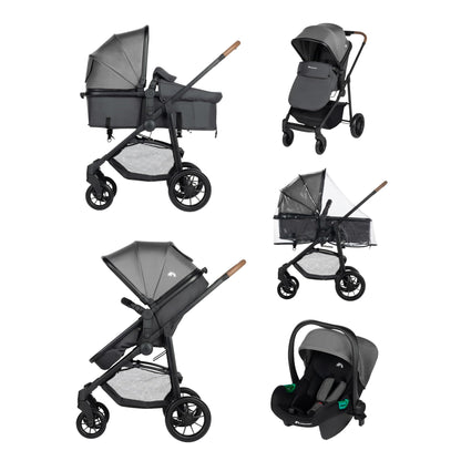 Bebeconfort Haze Trio 3-in-1 vankrikomplekt, Tinted Stone, 0–4 a, kuni 22 kg