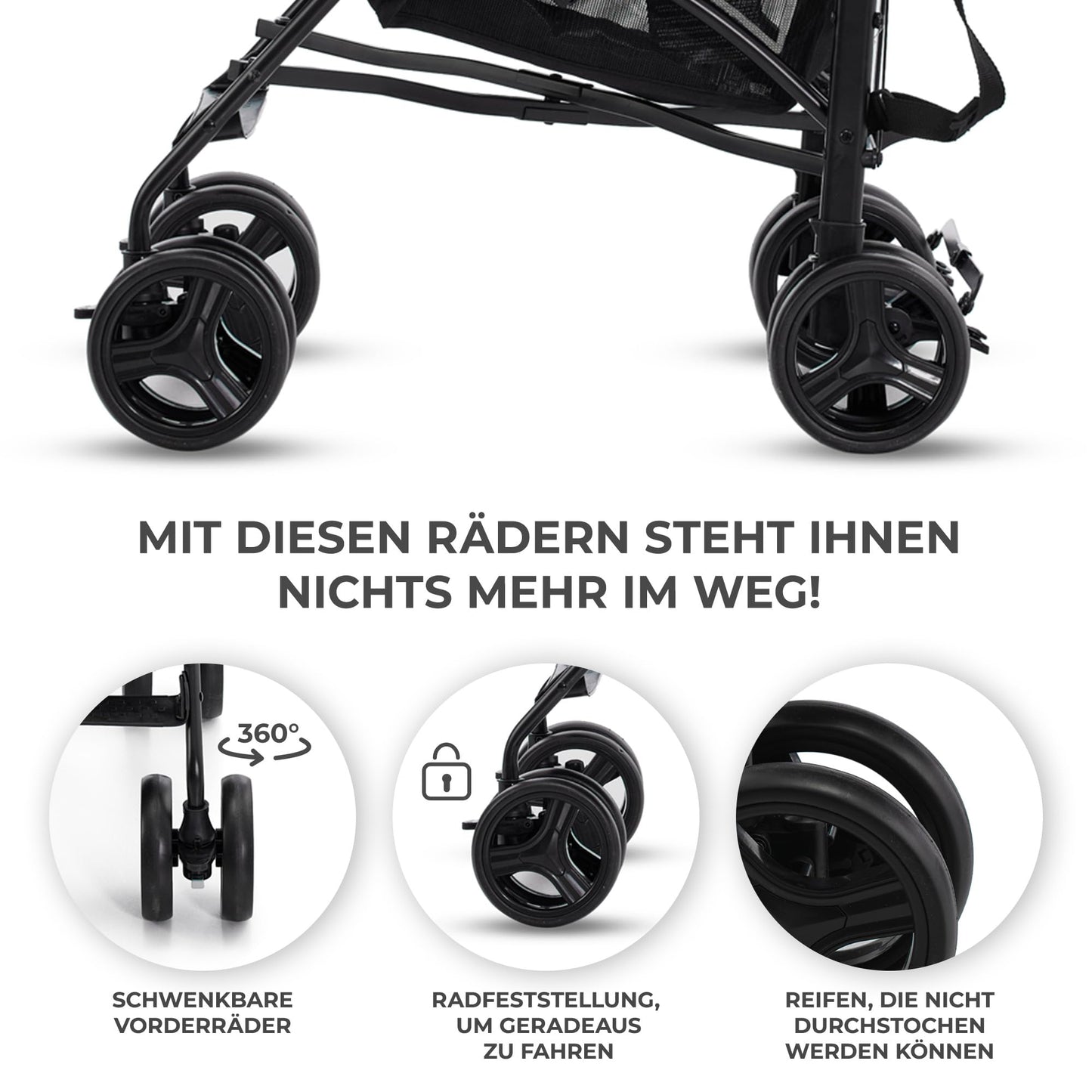 Kinderkraft TIK kergkäru, beež, 6,5 kg, kuni 17 kg, kokkupandav, pöörlevate esiratastega