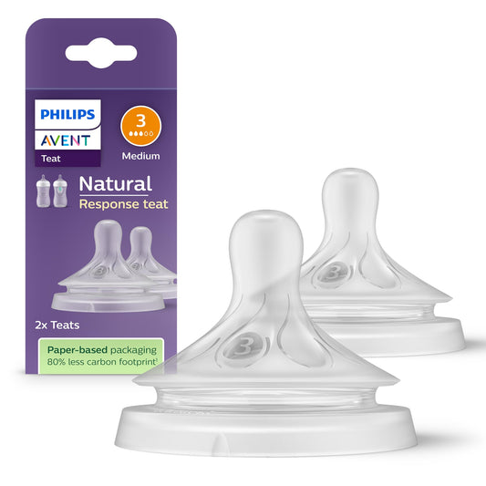 Philips Avent Natural Response lutipudeli lutt Flow 3, 1+ kuud, 2 tk