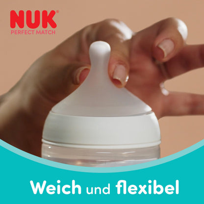 NUK Perfect Match lutipudel 0-3+ kuud, 150 ml ja 260 ml, Rainbow, 4 tk