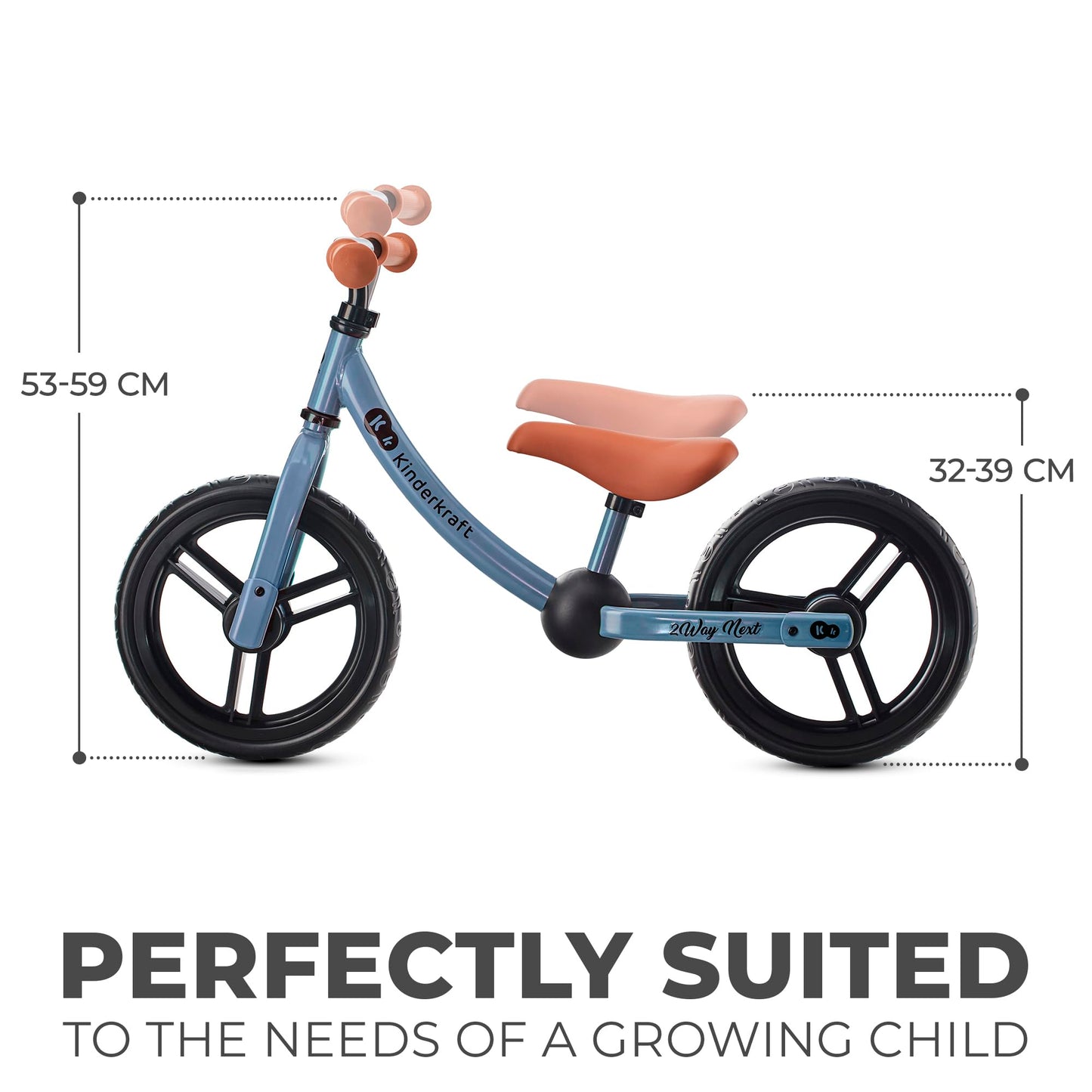 Kinderkraft 2WAY NEXT jooksuratas 12″, sinine (kuni 35 kg)