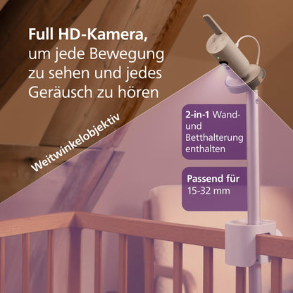 AVENT Premium Connected -itkuhälytin kameralla SCD973/26, valkoinen