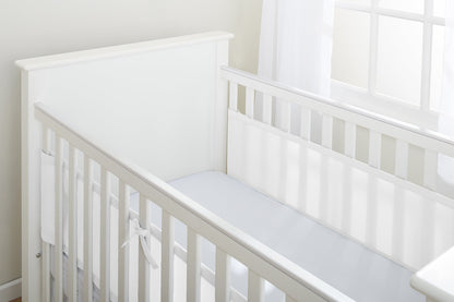 BreathableBaby võrevoodi hingav võrekaitse 2 küljele, 3 mm, valge
