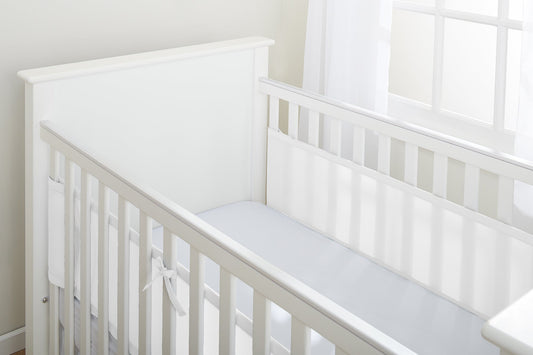 BreathableBaby võrevoodi hingav võrekaitse 2 küljele, 3 mm, valge