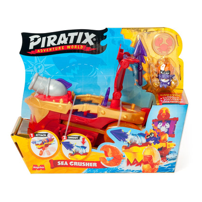Piratix Adventure World „Sea Crusher“ krabi-kujuline piraadilaev, kapten Lobster ja aardejõuga (PPXSP114IN20)