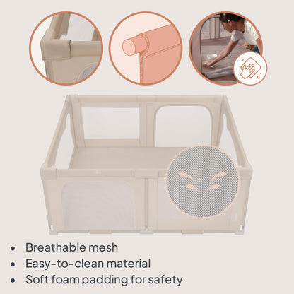 Lionelo Florence Easy Fold XL beebiaedik 150 × 180 cm, kokkupandav ja kerge, beež