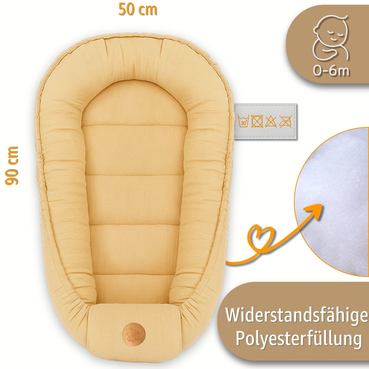 Totsy Baby musliinist beebipesa, 90 × 50 cm, beež/helepruun