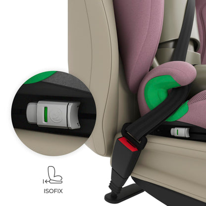 Kinderkraft JUNIOR FIX 2 PRO turvatool 100–150 cm, roosa, ISOFIX ja turvavööga kinnitatav