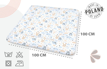 Totsy Baby kokkupandav mängumatt 100 × 100 cm – Owls (sinine / roosa)