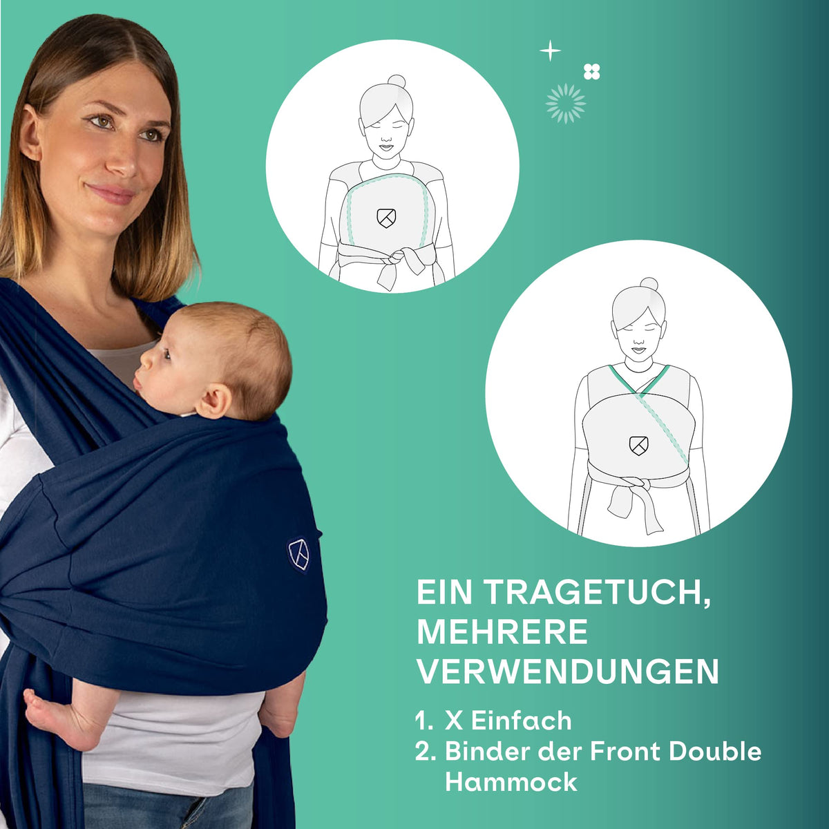 KOALA BABYCARE joustava kantoliina Koala Cuddle Band 2.0, sininen, 15 kg asti
