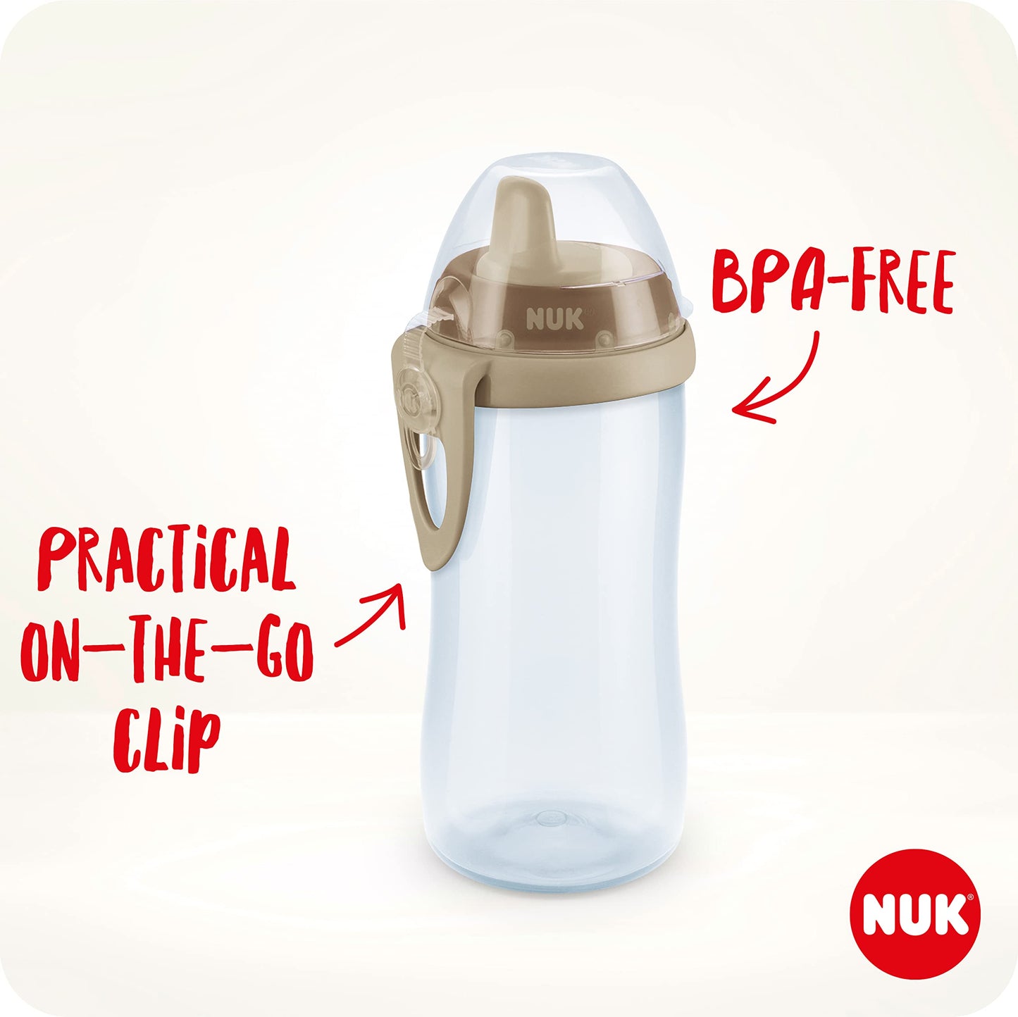 NUK Kiddy Cup joogitops, 300 ml, alates 12. elukuust, roosa, tilkumiskindel
