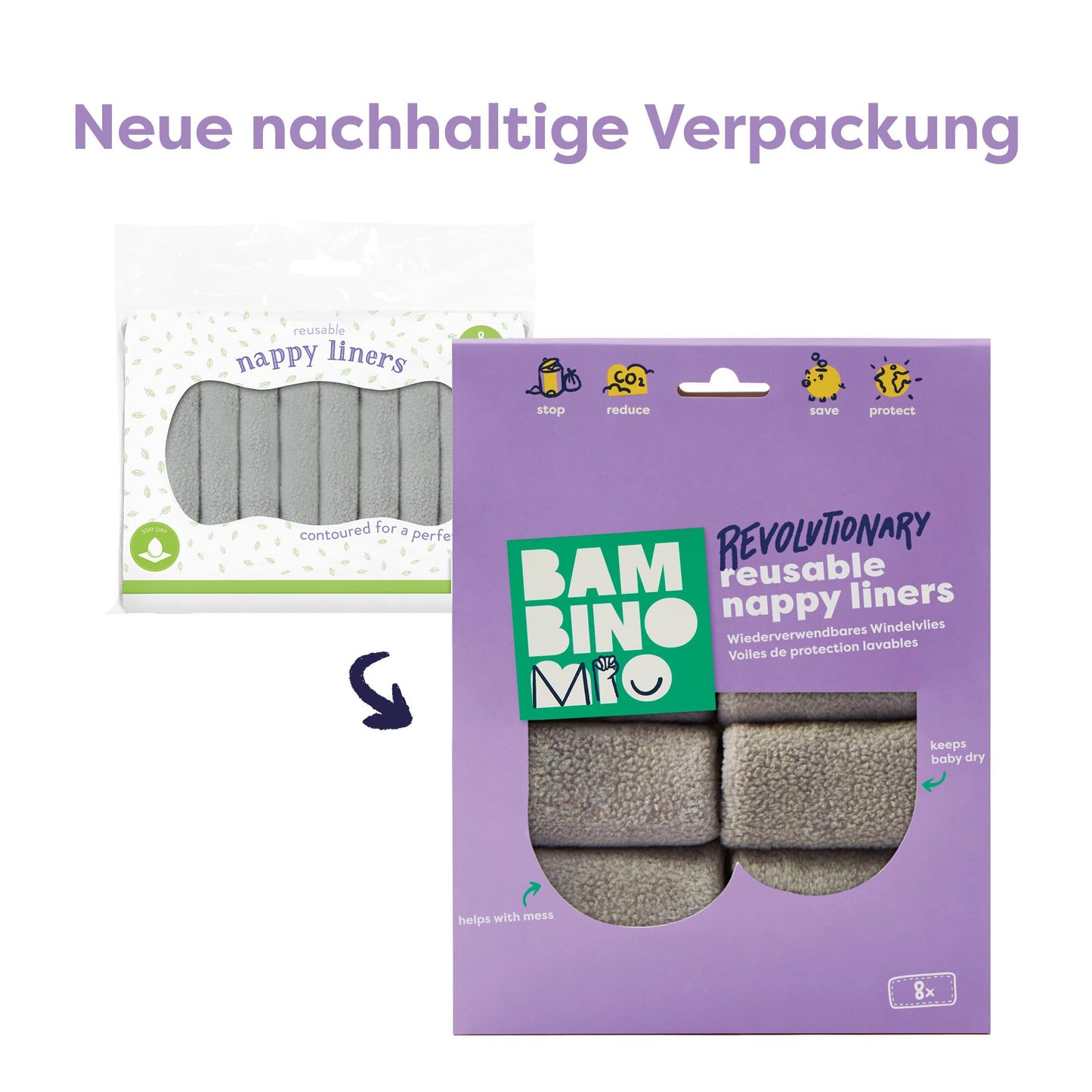 Bambino Mio korduvkasutatavad mähkmesisud, fliis, 8 tk