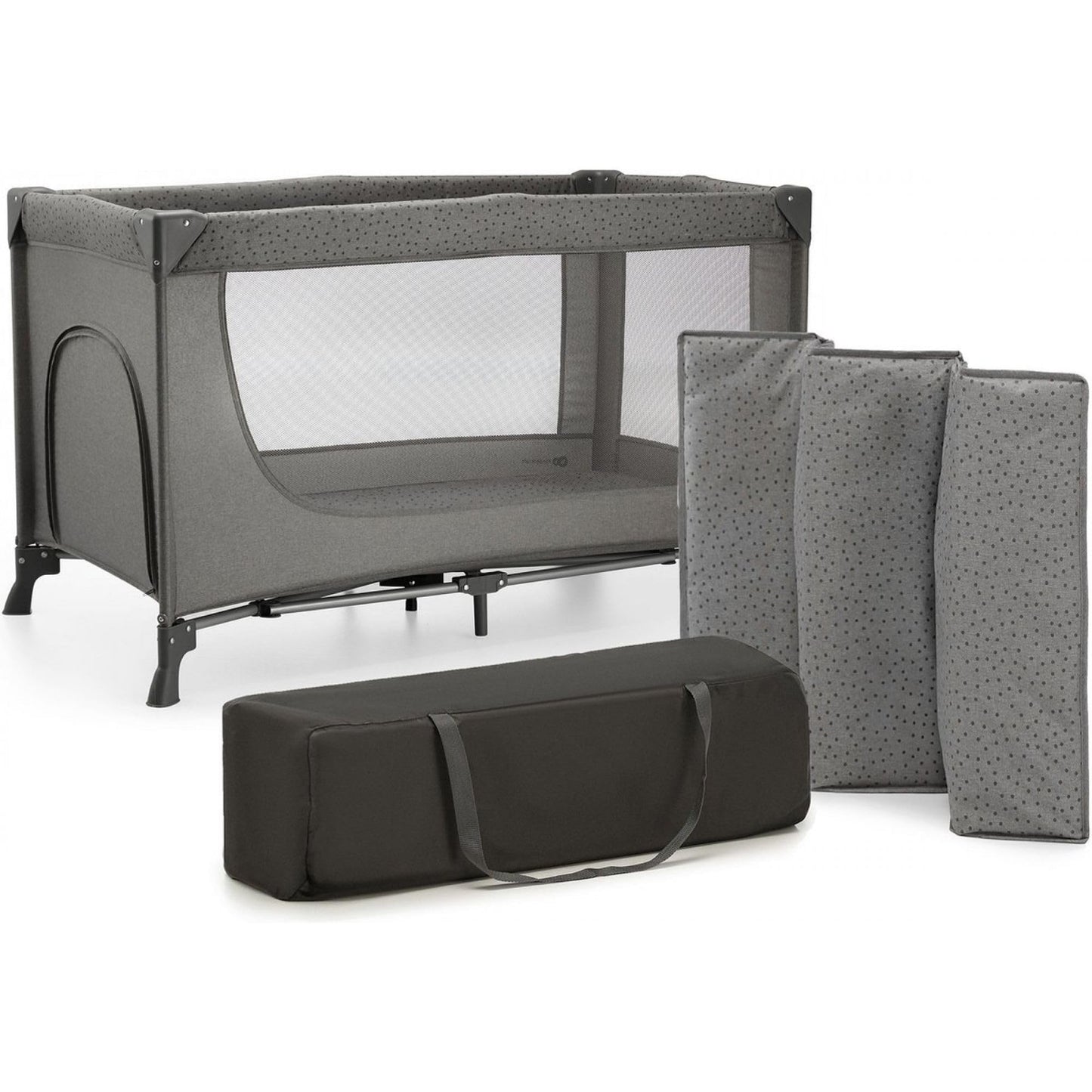 Kinderkraft JOY 2 reisivoodi 2-ühes, hall, kuni 25 kg, 120 x 60 cm
