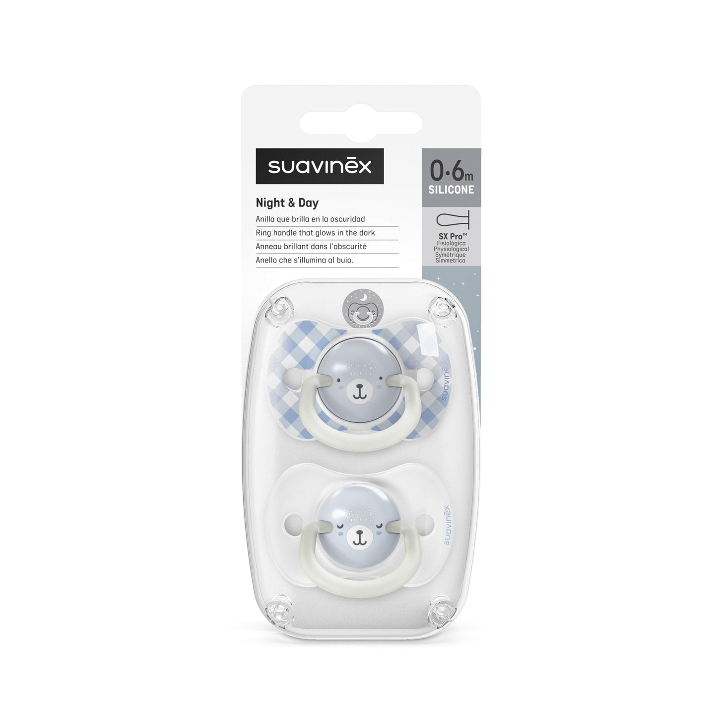 SUAVINEX lutt Night&Day SX Pro 0-6 k, sinine, 2 tk