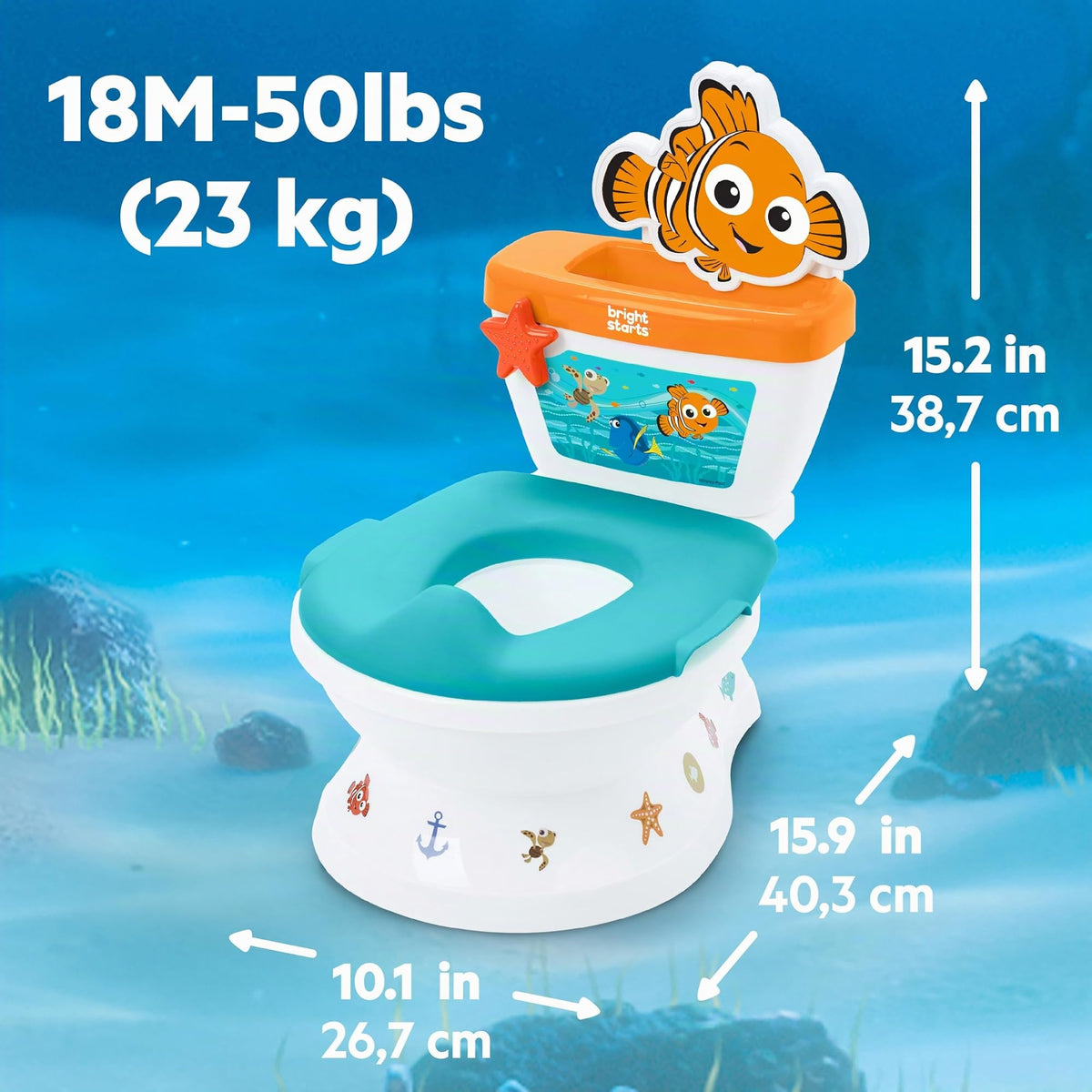 Bright Starts pottaistuin My Size 2-in-1 Disney Baby Findet Nemo, sininen, 18+ kuukautta