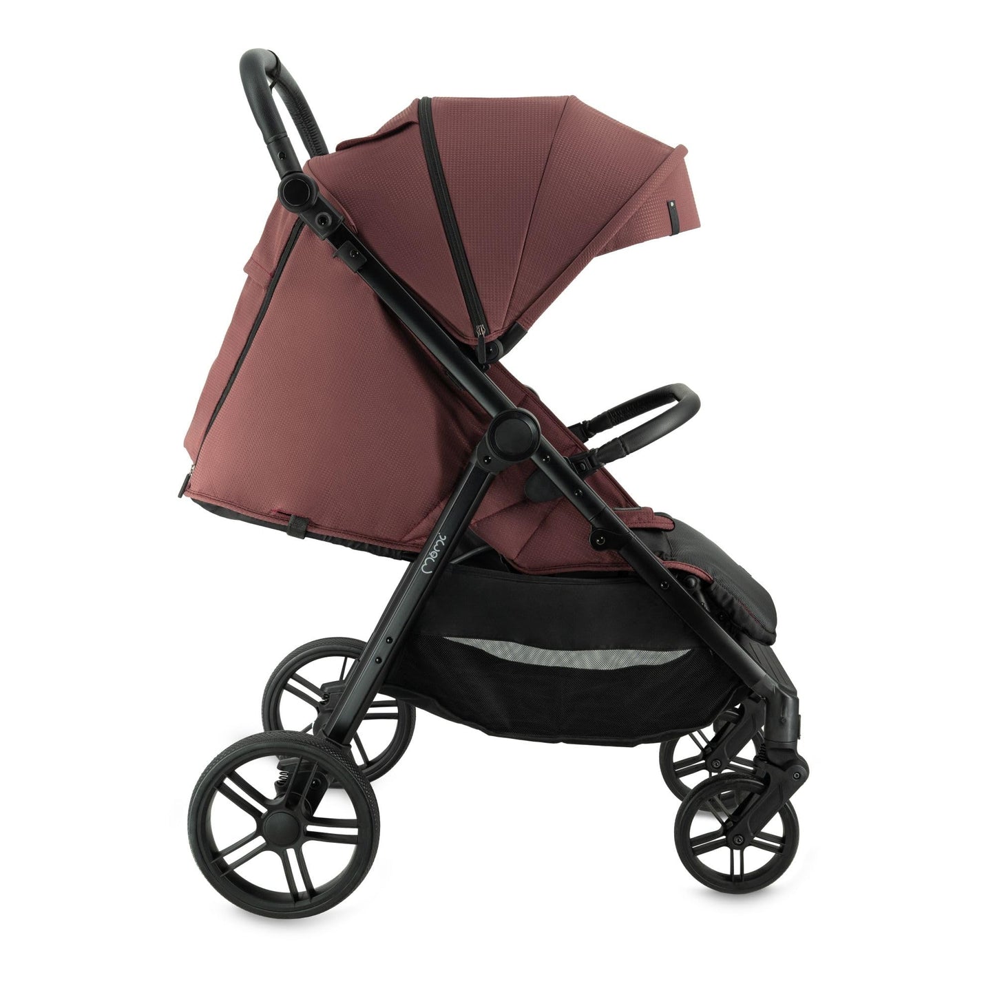 MoMi Clara kergkäru alates 6. elukuust, kuni 22 kg – jalakate, joogitopsihoidja, mähkmekott ja vihma-/putukakaitse (Red Wine)