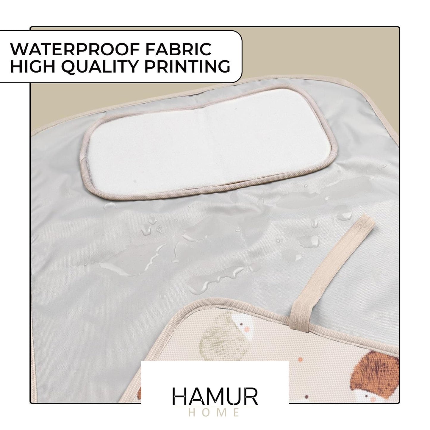 HAMUR HOME kokkupandav veekindel mähkimisalus 40 × 70 cm – siil