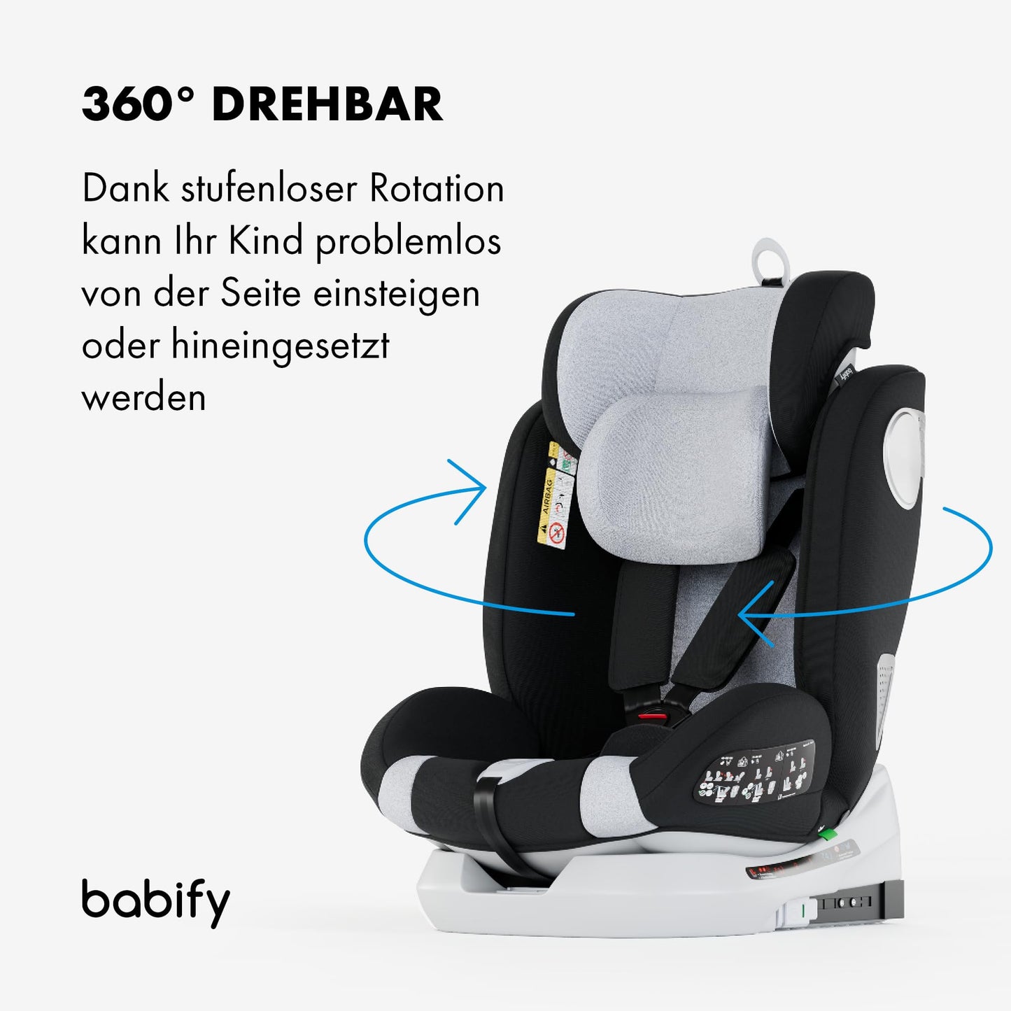 Babify Onboard 360° pöörlev turvatool 40–150 cm i-Size ISOFIX, hall