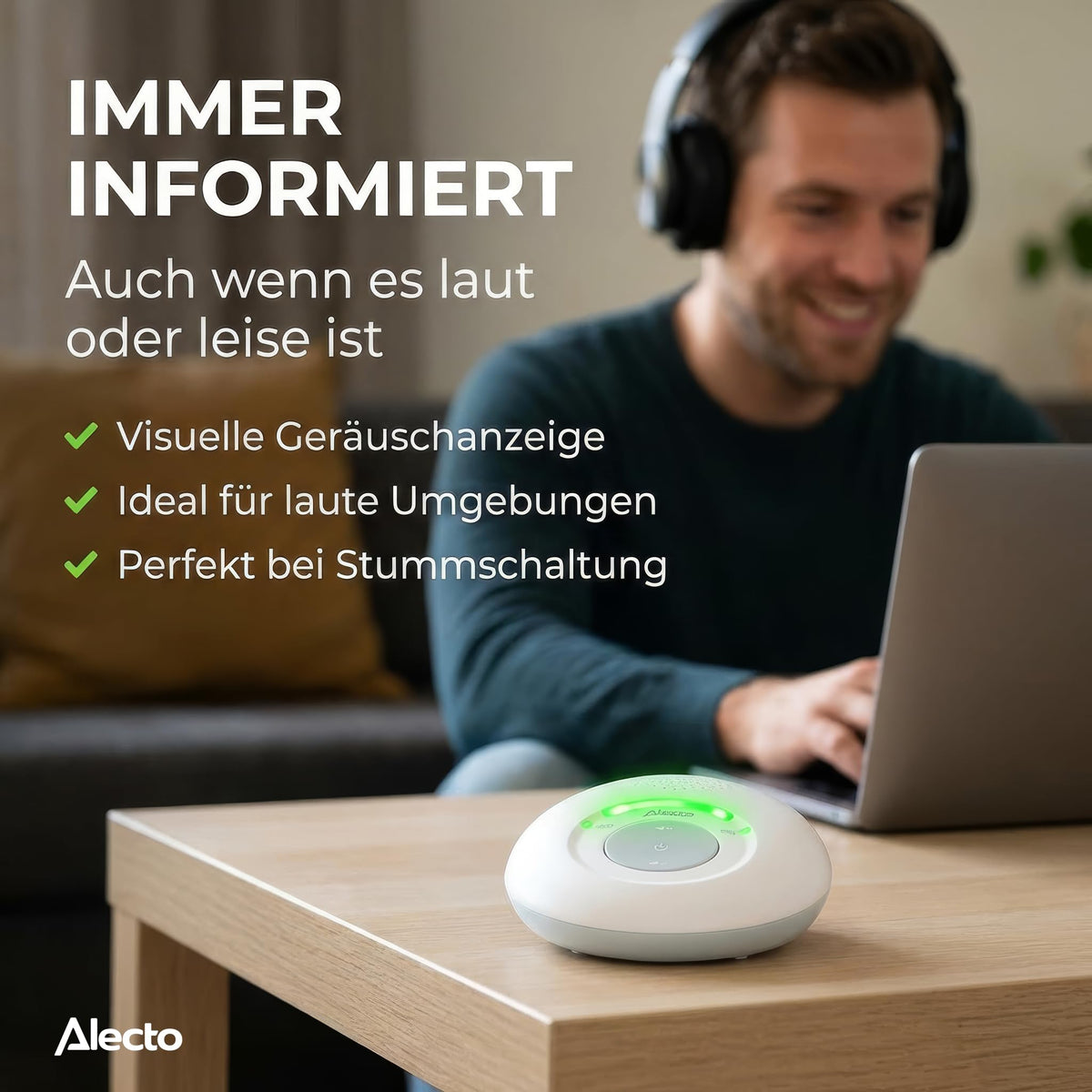 Alecto DBX110 DECT -itkuhälytin, valkoinen